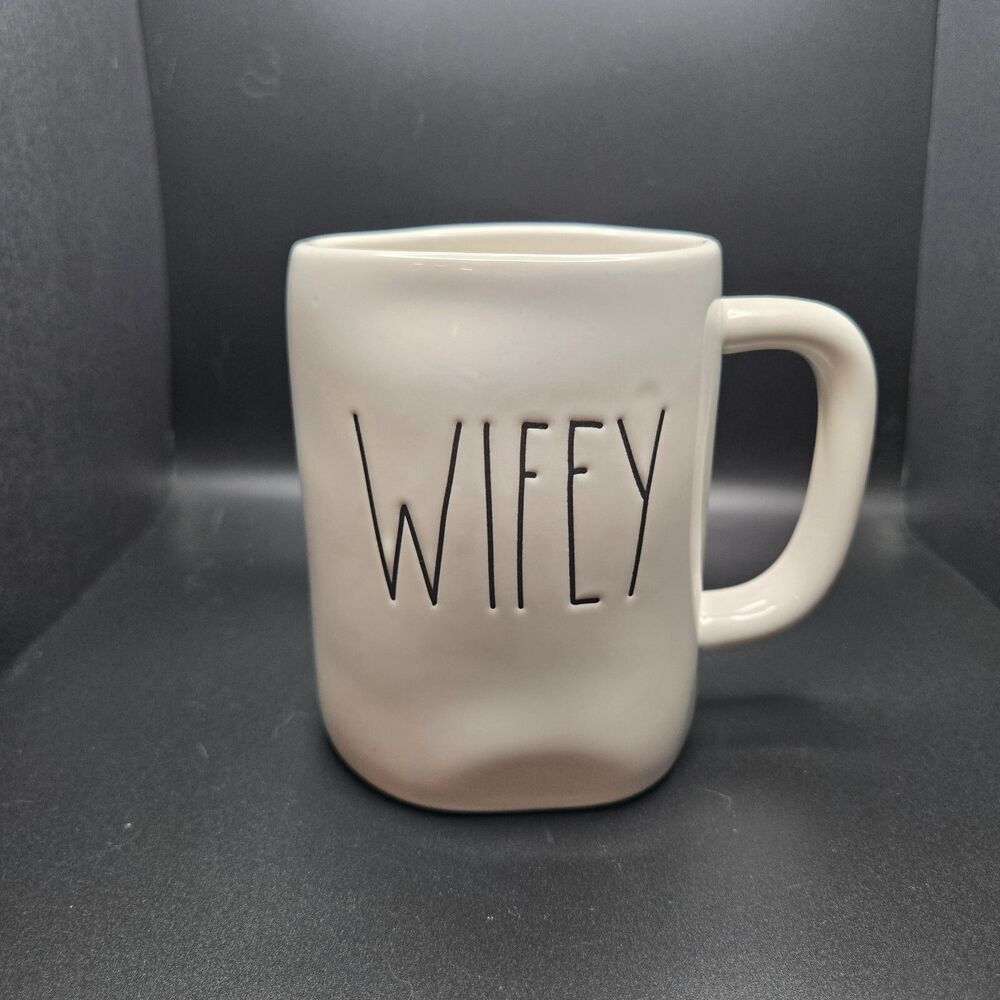 Rae Dunn WIFEY Mug Cup Artisan Collection by Magenta Farmhouse White Coffee